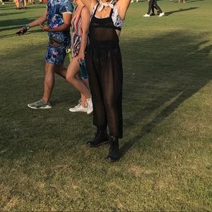 Sheer Black Overalls